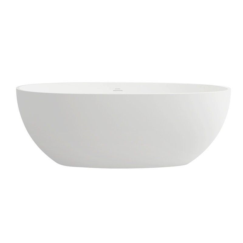 Monaco 61'' x 67'' Freestanding Soaking Solid Surface Bathtub