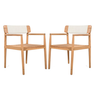 4 chaises de patio en bois d'apparence grise résistante aux intempéries