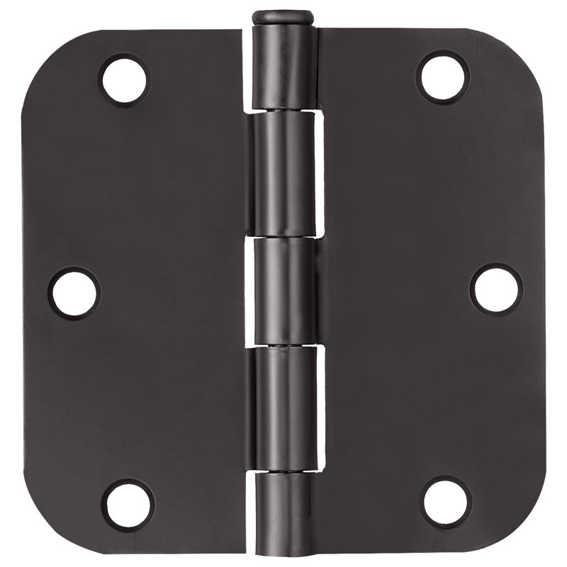 Door Hinge In Satin Brass, 3.5-Inch, 5/8-Inch Radius, 9-Pack, Matte Black