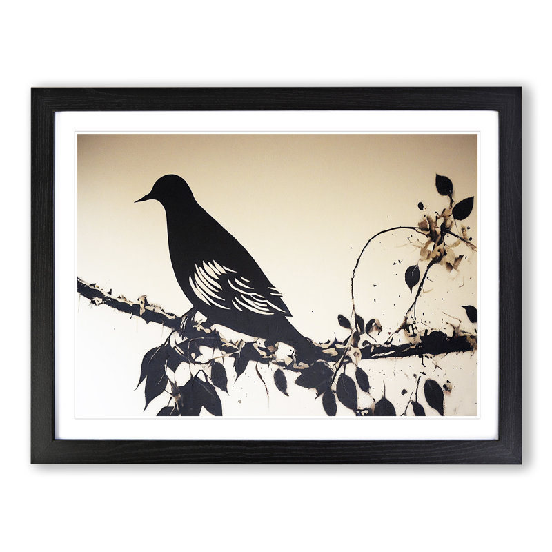 A Fab Dove Bird - Single Picture Frame Print, Black Framed, 34cm H x 46cm W x 2cm D