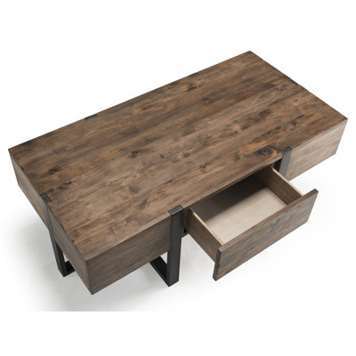 Latrevion Solid Wood Cross Legs Coffee Table by Union Rustic