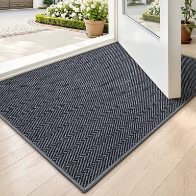 Paillasson d'intérieur à motif de chevrons antidérapant