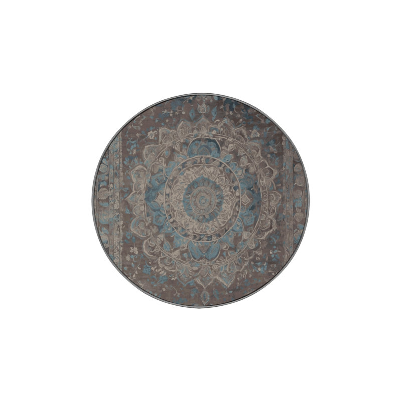 Silky Soft Plush Gray Area Rug, Round 5'