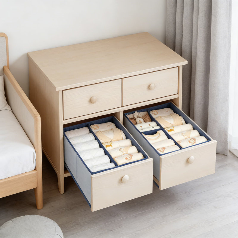 Drawer Organizers Set Of 8, Fabric Drawer Dividers And Closet Organizer Bins For Clothes, Baby Items, Socks, And Underwear, Foldable Storage Solution For Dresser And Nursery