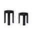 Ensemble de 2 tables d'appoint gigognes noires