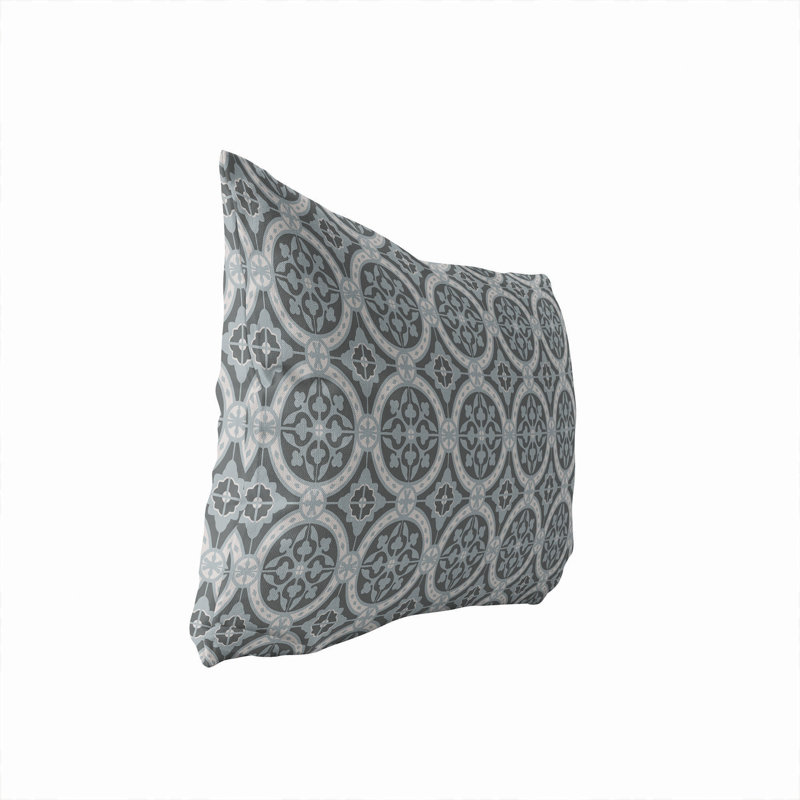 Coussin extérieur Aleah, Motif géométrique gris anthracite