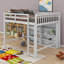 Lit mezzanine double avec 8 tablettes ouvertes-157930014