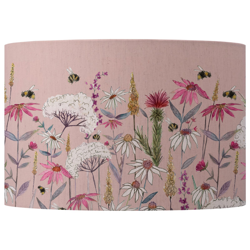 Cotton Round Lamp Shade, 21cm H x 30cm W x 30cm, Pink