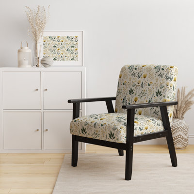 Motif Botanical Neutrals Boho - Fauteuil rembourré scandinave, chaise d'appoint Botanical Nature