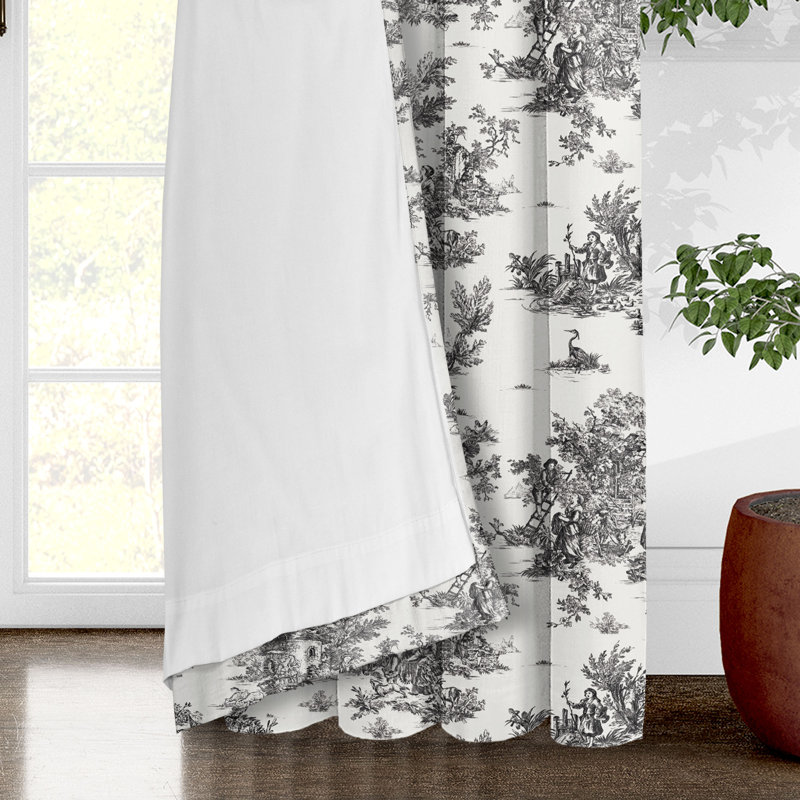 Jardin Du Jouy Toile, Ebony, 40" W x 84" L