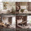 UK & EU Velvet Ottoman Bed with Fluted Gold-Trim Headboard, Luxury Gas-Lift Storage Bed, Beige/Black-1968579370-2049530070