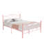 Structure de grand lit, lit plateforme en métal avec tête et pied de lit de style parisien, support de lattes robuste, rangement sous le lit, aucun sommier tapissier requis-726806403-751069928
