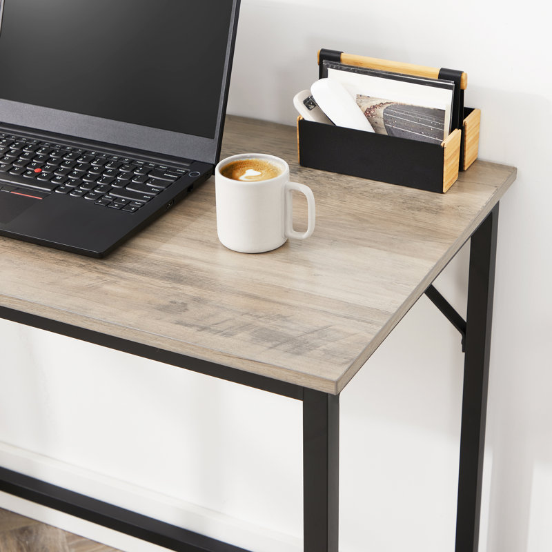 Jana Metal Top Writing Desk, Light Brown/Black, 76cm H x 100cm W x 50cm D