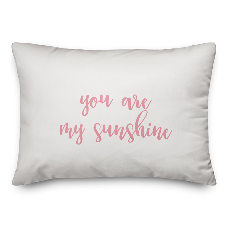  Coussin You Are My Sunshine, Rose / blanc