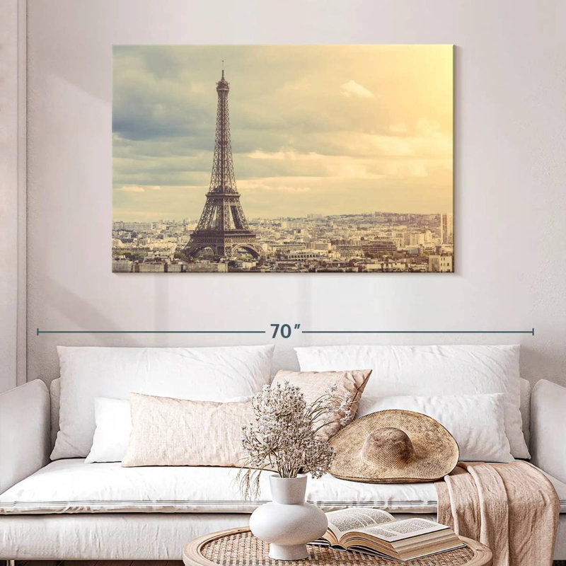 Ravi sépia Tour Eiffel Paris, H 32 po x l 48 po