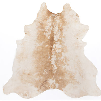 Harland Cowhide Animal Print Area Rug in Ivory