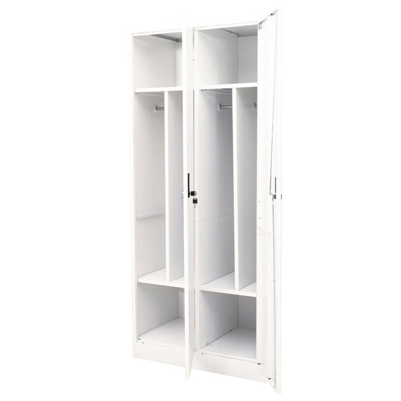 Harshbarger 2 Door Steel Wardrobe, White