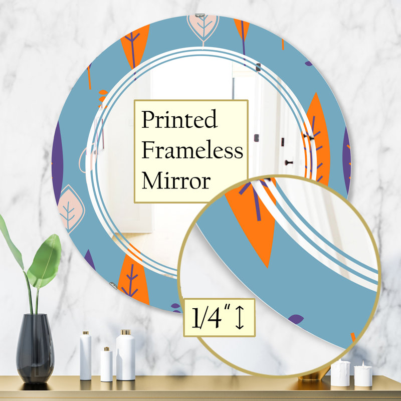 Miroir mural sans cadre floral botanique ii triple c, H 31,5 po x l po