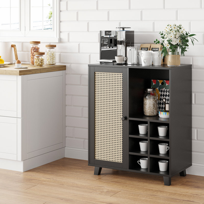 Buffet Farmhouse avec rangement, armoires buffet, Noir