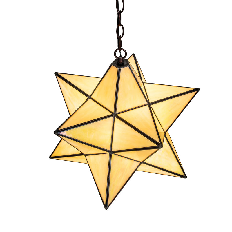 Meyda Tiffany & Stained Glass 1 - Light Pendant, 25" H x 21" W x 21" D, Clear Seedy