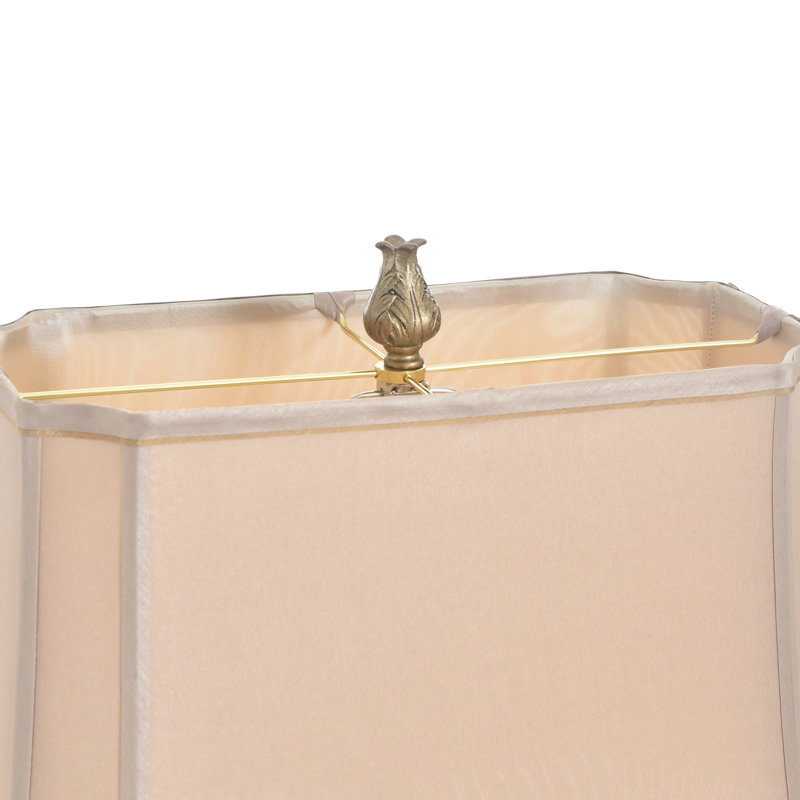 Jane Seymour Table Lamp - Antique Platinum & Barbados Finish - Beige Fabric