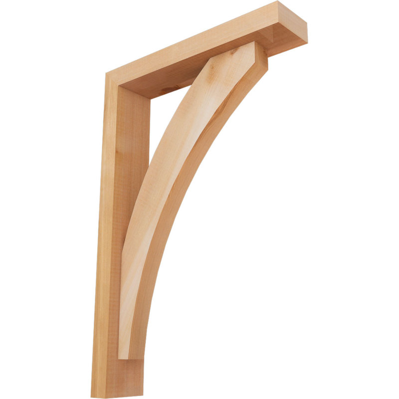 Thorton Block Bracket with Offset Brace, 24 x 16, 3 1/2"W Western Red Cedar (Smooth)