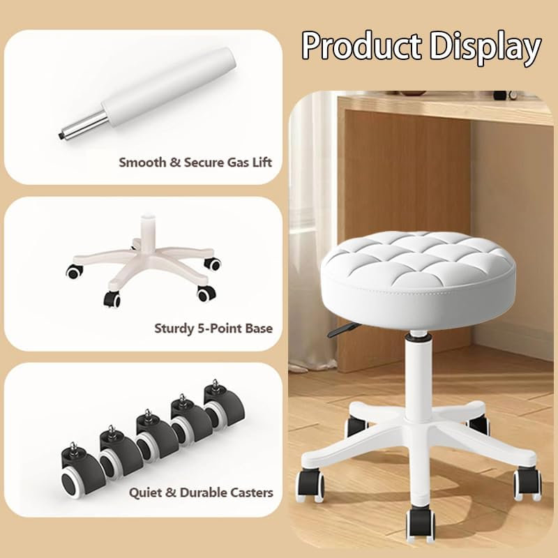 Industrial Stool, White