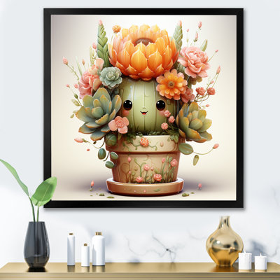 Blossoming Tranquility Nursery Cactus IV - Art mural de chambre de bébé