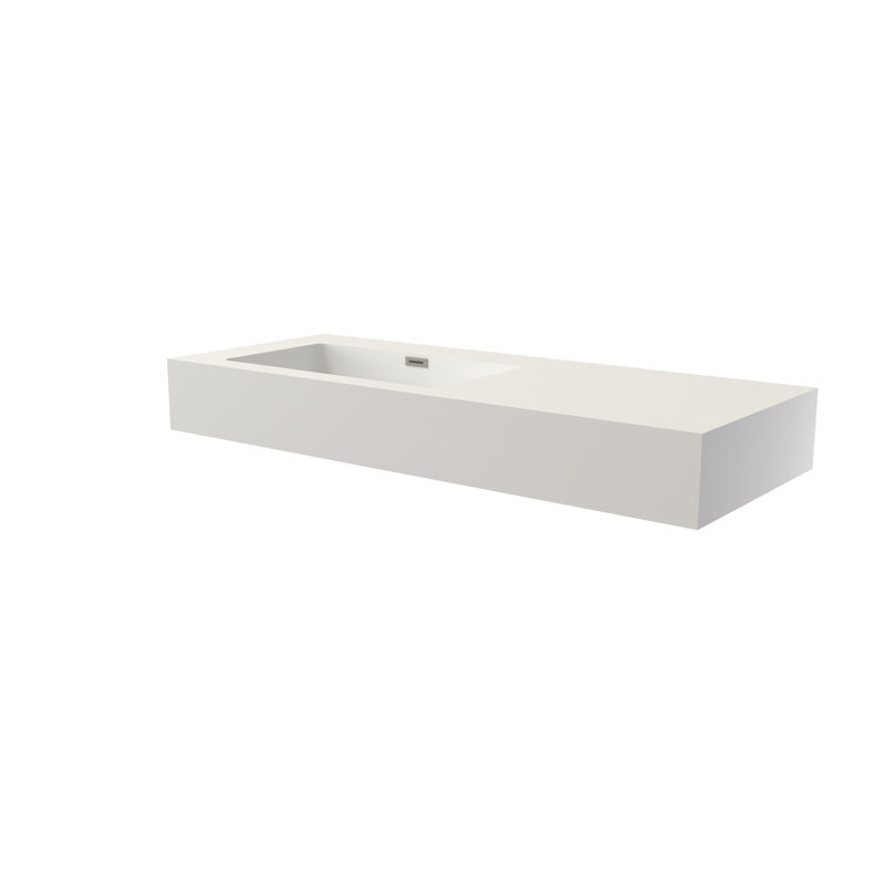 Lavabo de salle de bain à surface solide en pierre de pierre