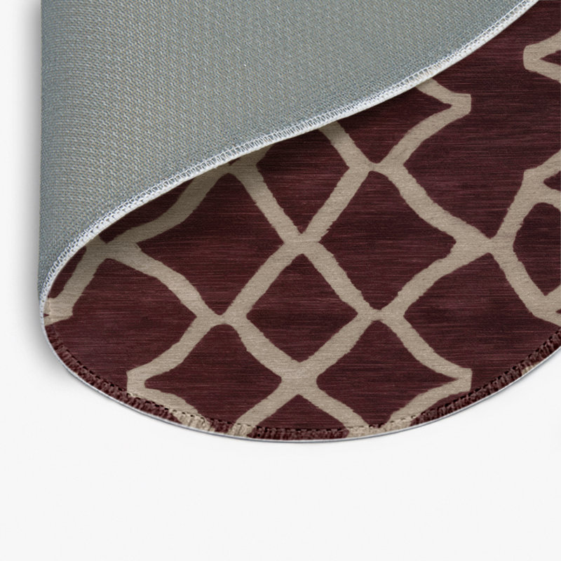 Tapis noir intérieur et extérieur Trellis, Rond 5 pi