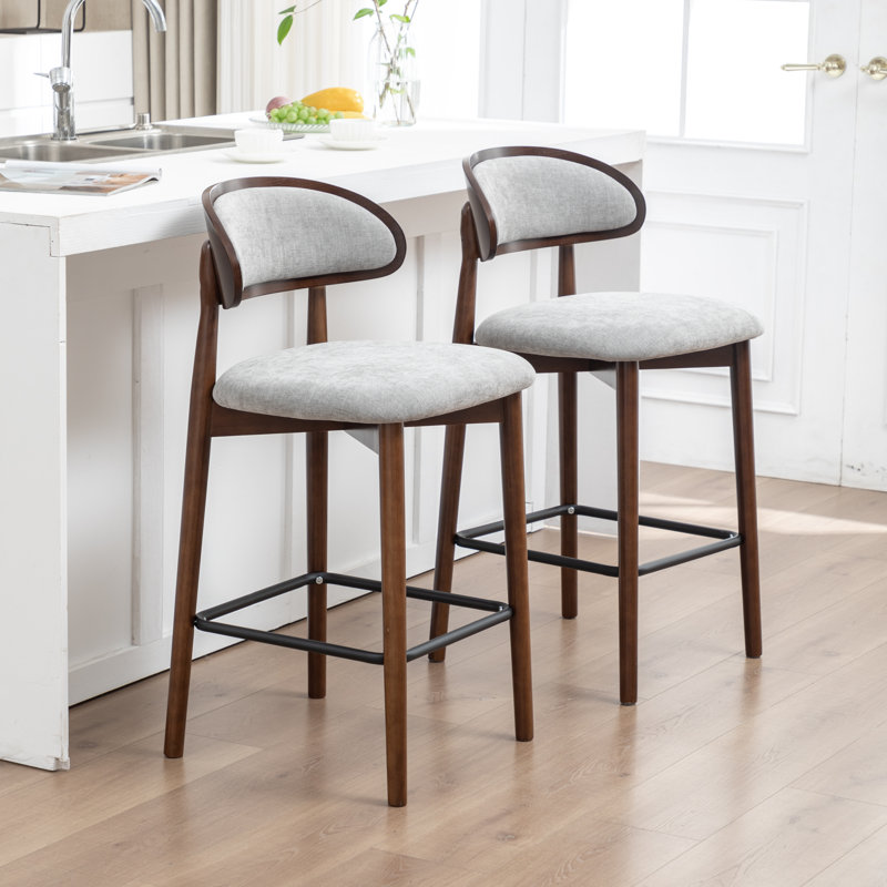 Solid Wood Counter Stool, Gray
