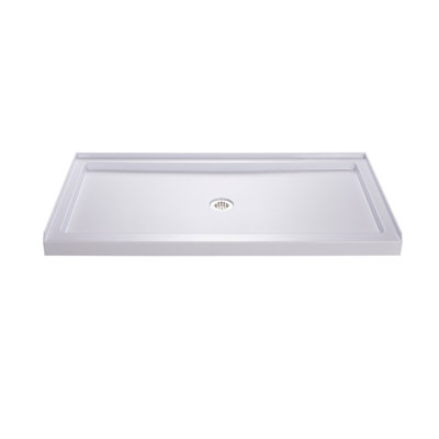 DreamLine SlimLine 36 inch D x 54 inch W x 2 3/4 inch H Center Drain Single Threshold Shower Base in White