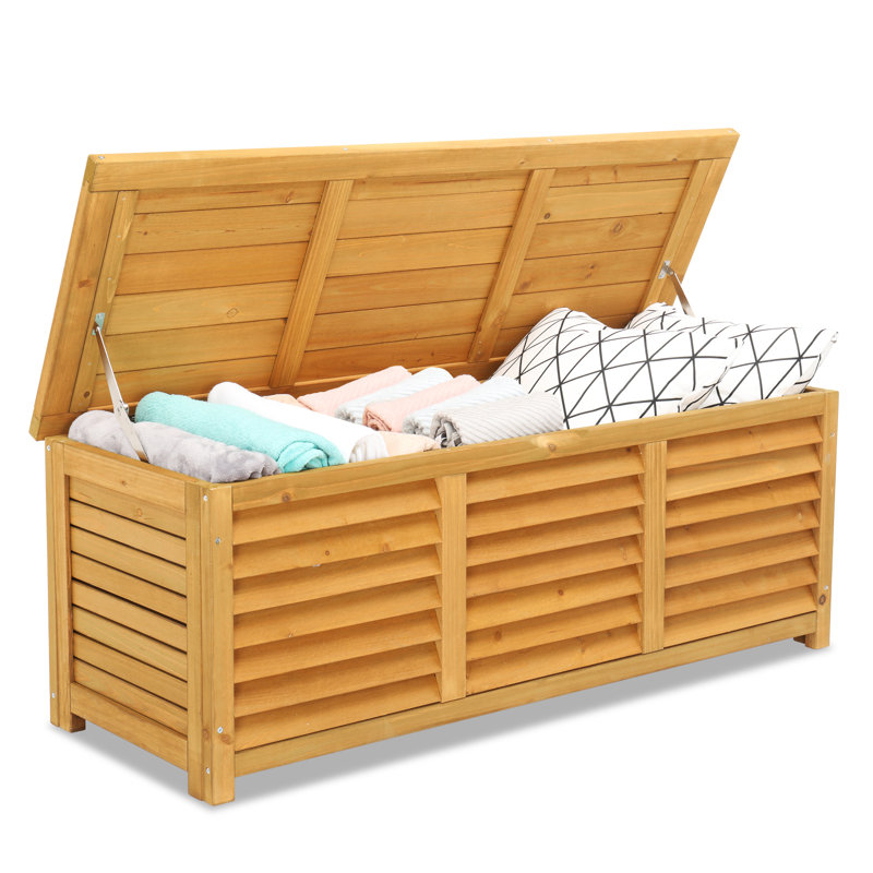 Winado 41 Gallon Fir Solid Wood Deck Box in Yellow