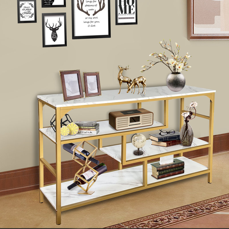 Console Loubert, Plateau blanc / base dorée