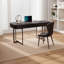 Bureau en bois massif noir minimaliste-517127669