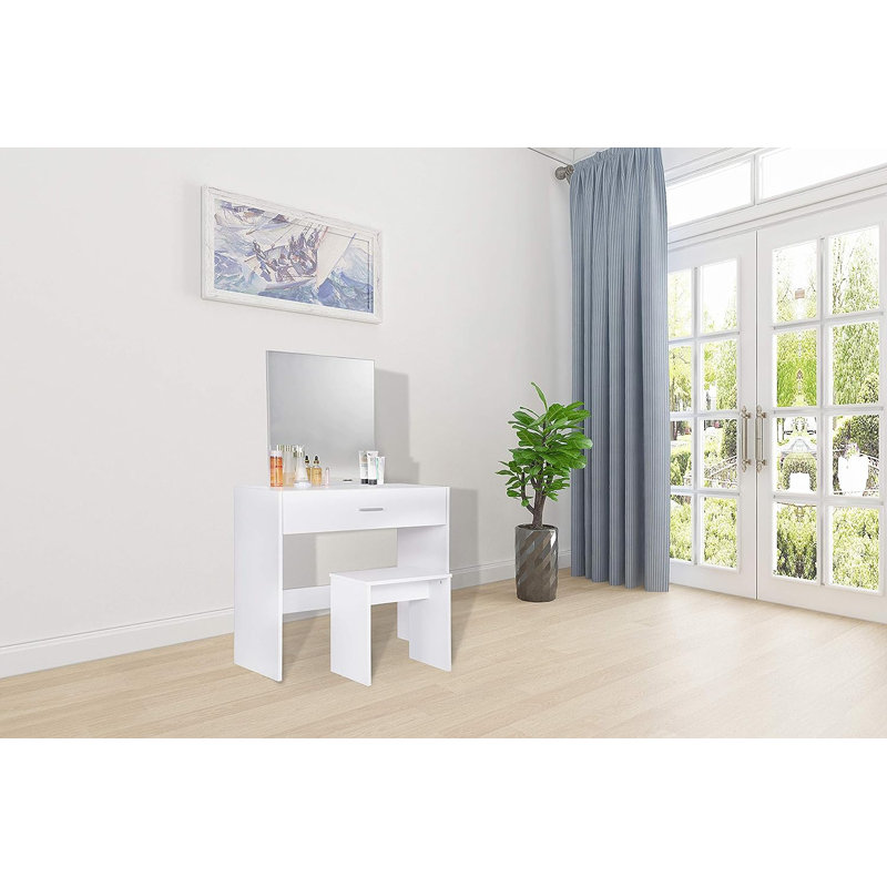 Karlei Dressing Table with Mirror, White