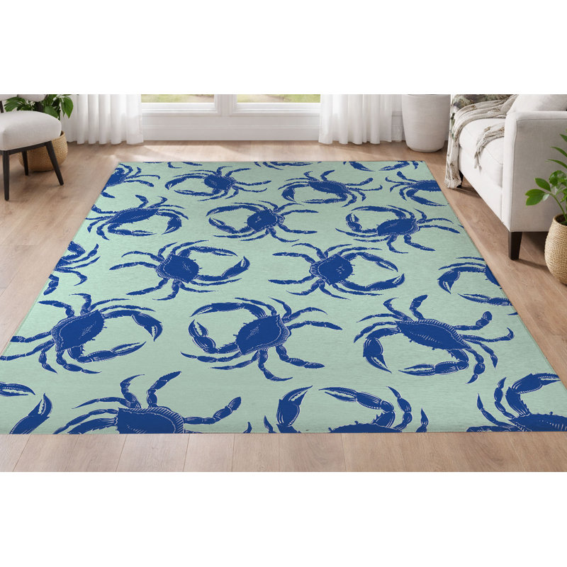 Tapis ultra-mince à profil bas Crabby, Comme neuf, Rectangulaire 8 pi x 10 pi