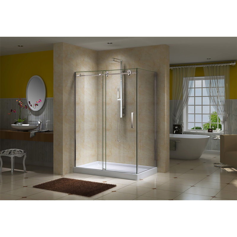 45.75" - 47"W x 75"H Frameless Shower Door, Chrome