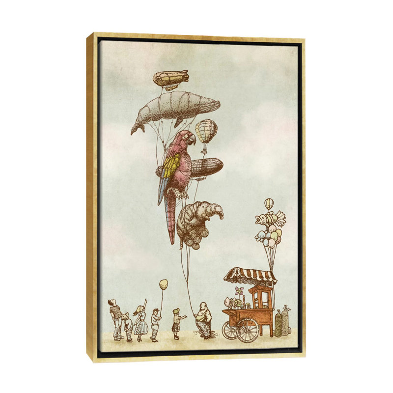 «A Day At The Fair» par Eric Fan - reproduction, H 40 po x l 26 po x P 1,5 po, Toile encadrée d'or, Aucun mat