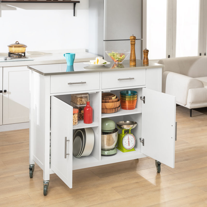 Zajac Kitchen Island, White