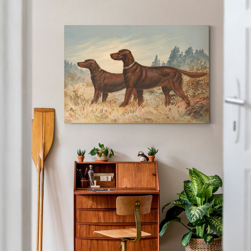 « Irish setter II », reproduction d’art sur toile, H 48 po x l 32 po x P 1 po, Toile tendue