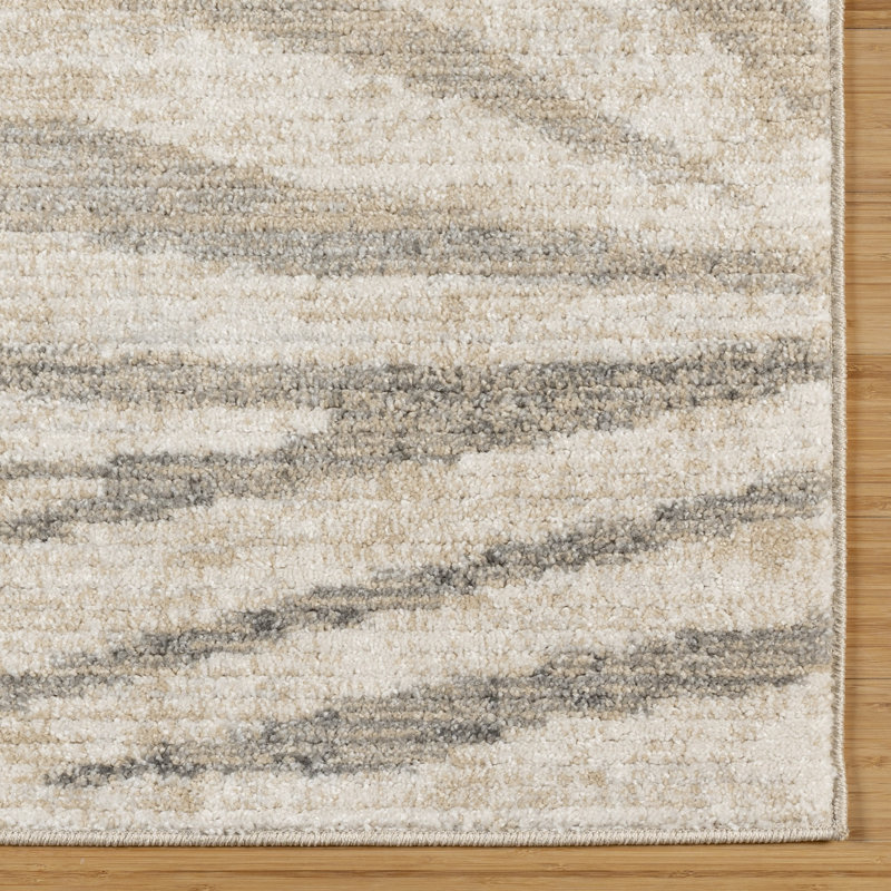 Winsor Tondo Modern Circular Geometric Blue/Beige/Gray Area Rug, Rectangle 7'10" x 10'