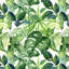 Papier peint floral feuilles vertes-94401207