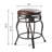 Kristianson 24" Faux Leather Upholstered Swivel Backless Bar & Counter Stool with Espresso Seat, Black Metal Base-1351150103