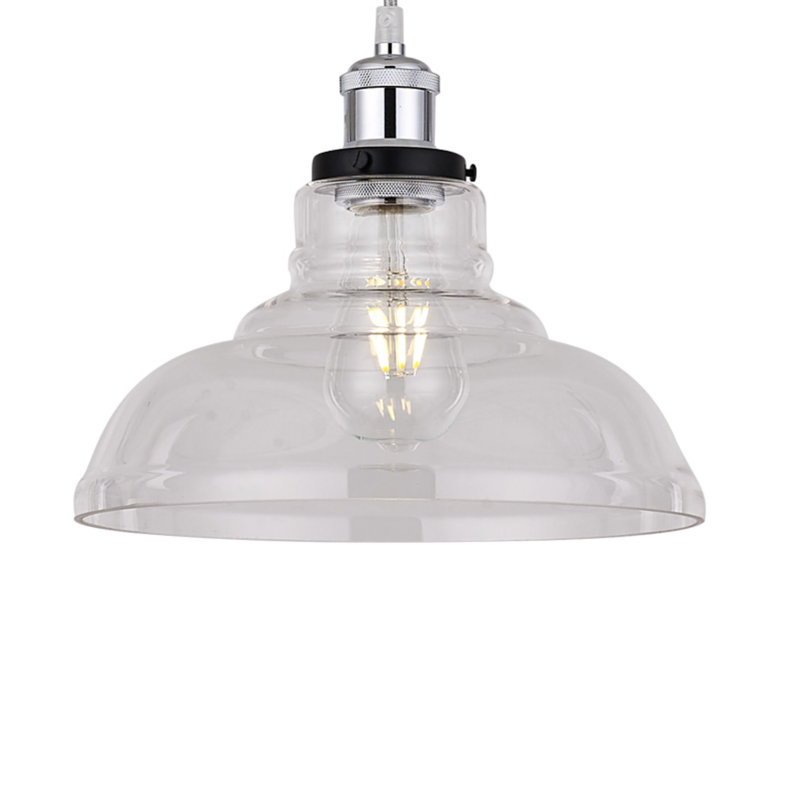 16cm H Glass Bowl Pendant Shade ( Screw On ), Clear