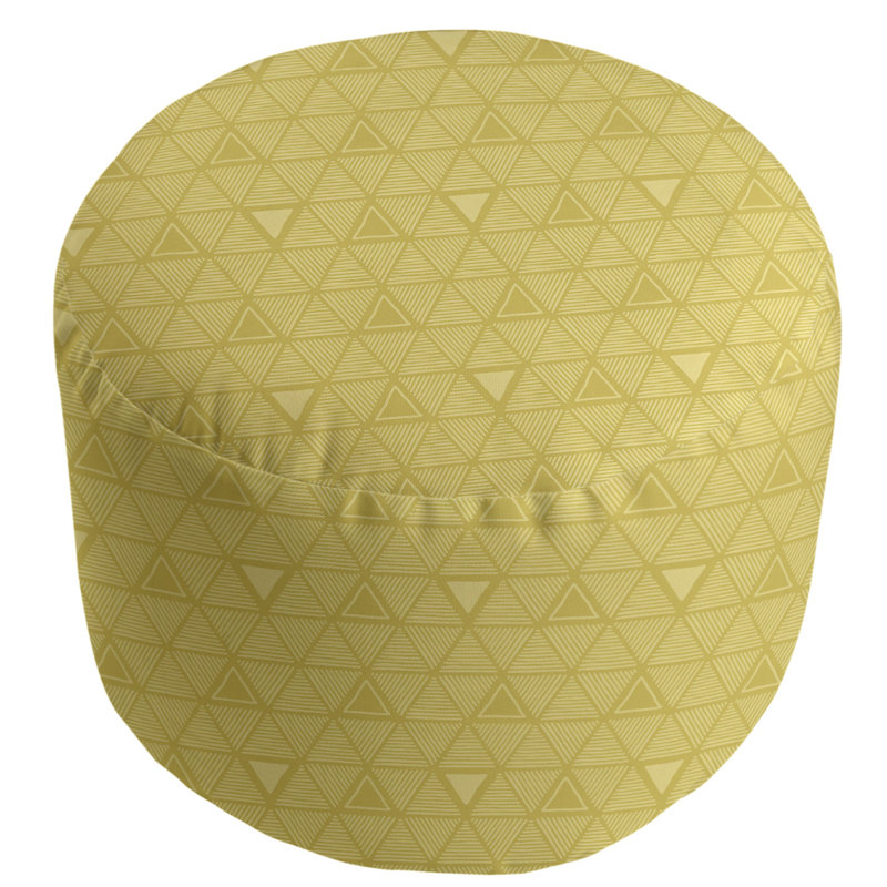 Upholstered Pouf, Medium Yellow