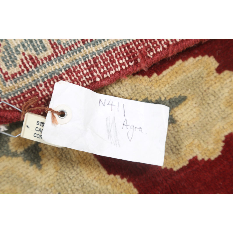 Tapis de la surface en laine rouge/bourgogne 8 pi 8 po x 13 pi 7 po one-of-kind main-noué la new age Batson