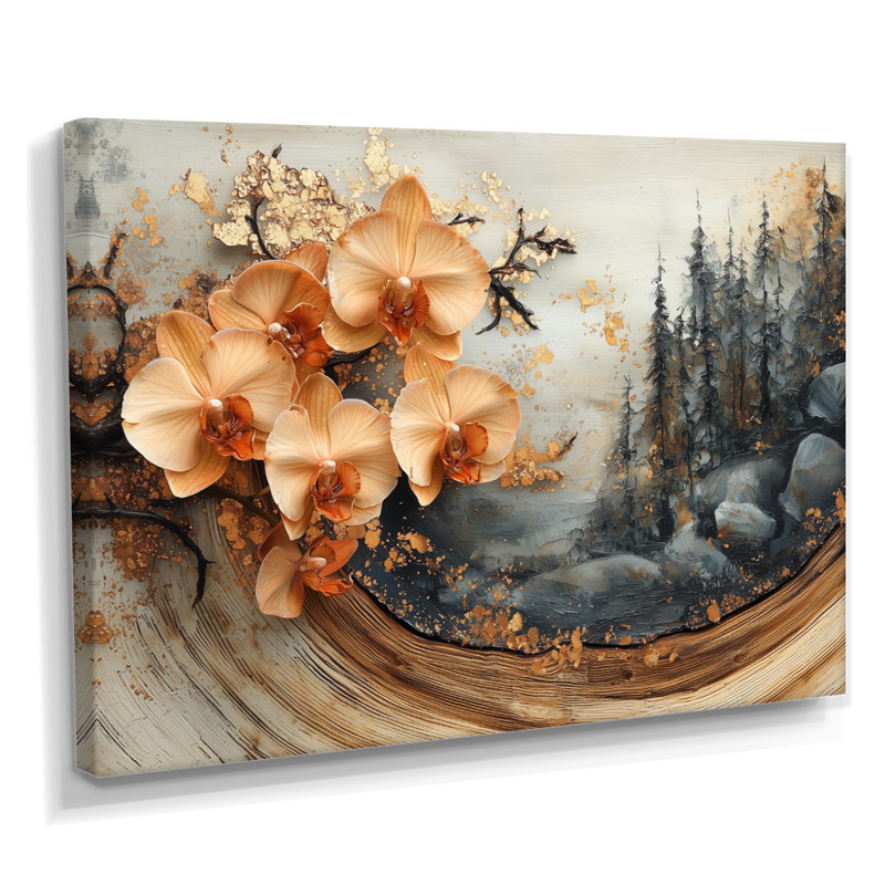 Orchidées Genka, H 12 po x l 20 po, Toile tendue, Ne s’applique pas
