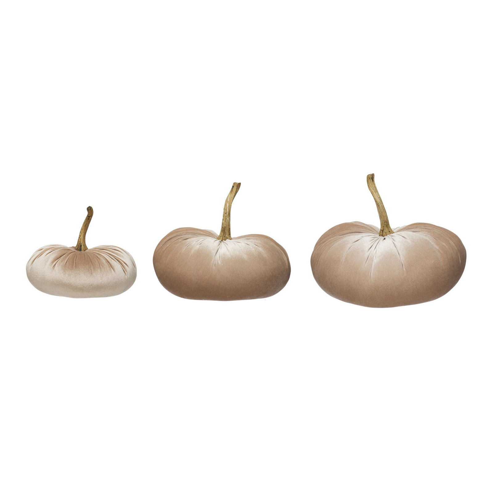 Velvet Pumpkin Holiday Accent, Beige