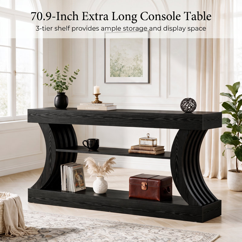 Console 70,9 "de long pour entrée, Noir, 70.9"